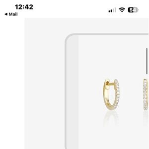Petite Diamond Huggies 
14k Yellow Gold